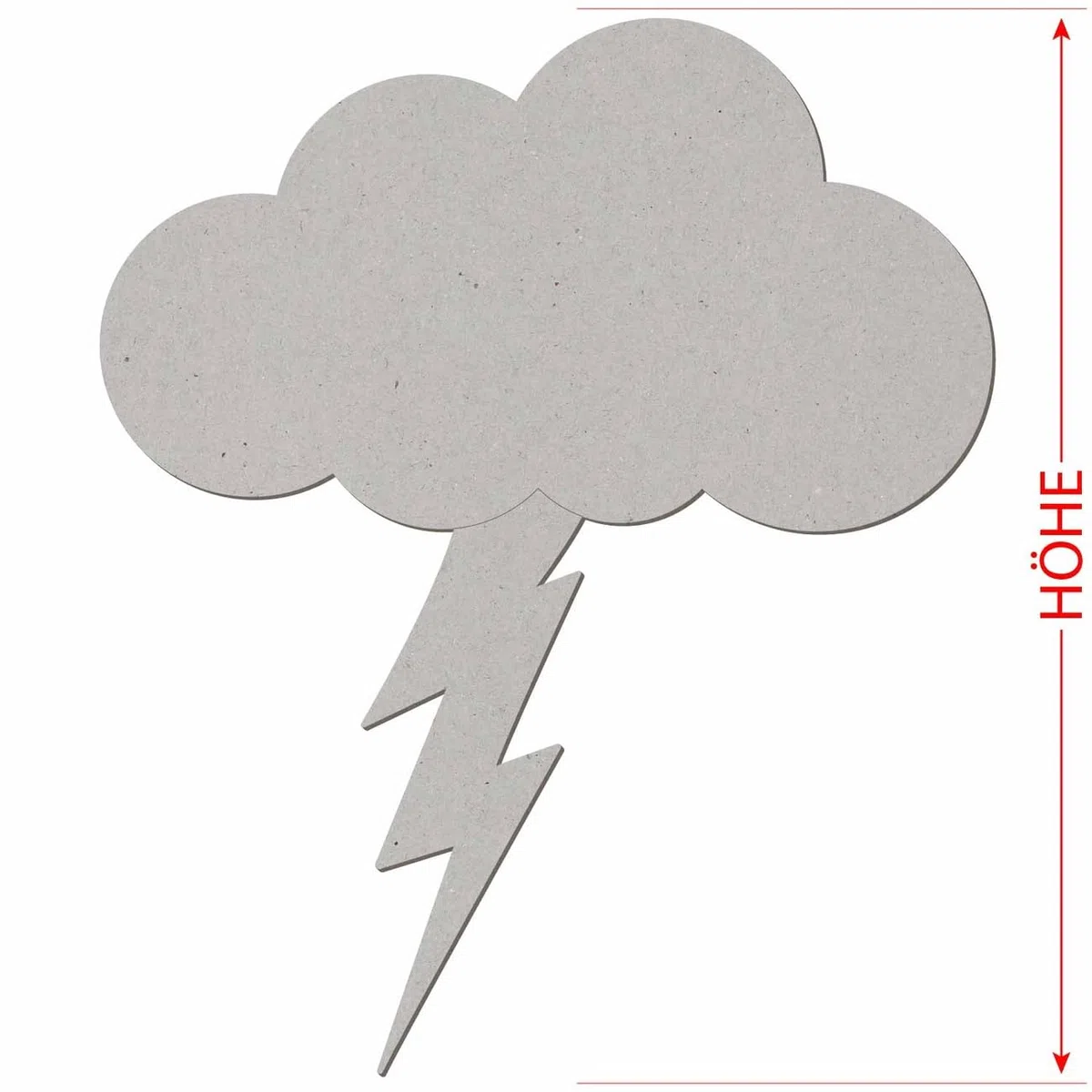Pappe Wolken mit Blitz - 3-50cm Basteln Deko