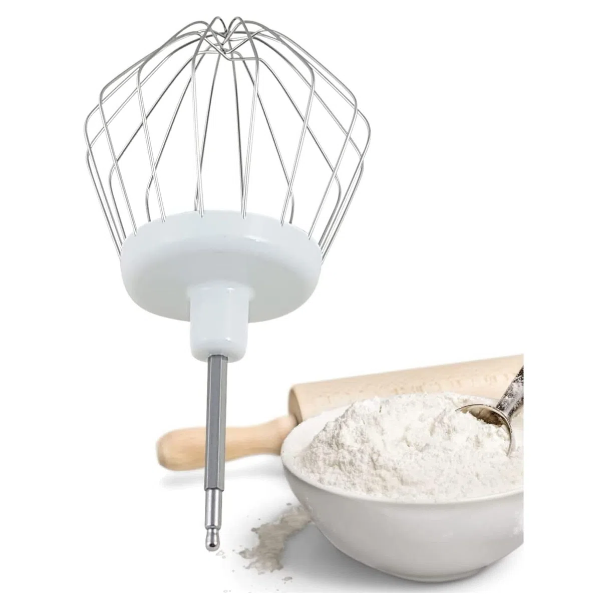 LICHTBLAU Rührbesen 00650543 für Bosch Küchenmaschine 650543 Schneebesen | passend MUM4 MUM5 MUM Serie 2 086066 095428 653926 I Rührbesen mit 8 Drähten I Zubehör Küchenmaschine