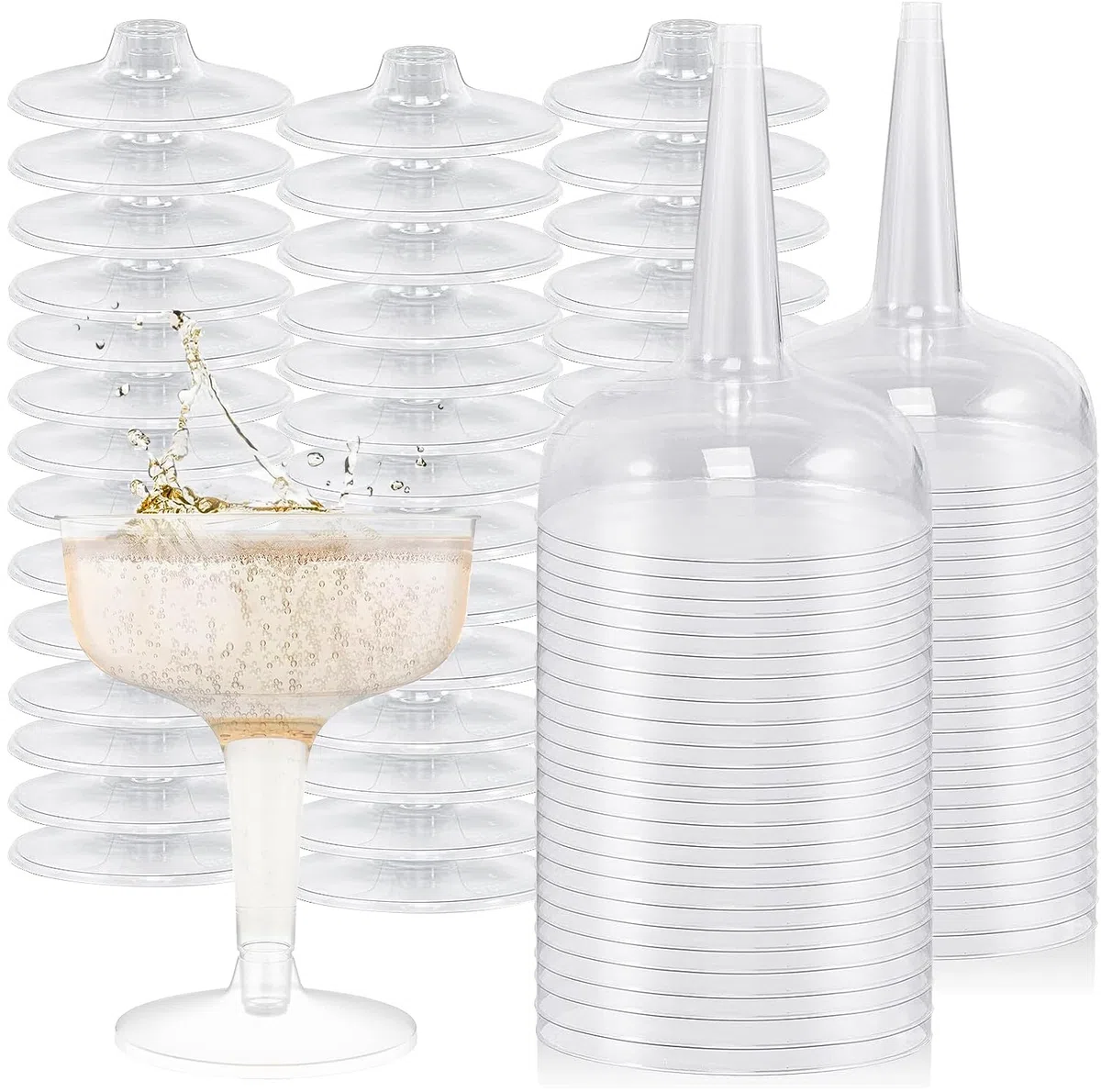 NAMIS Sektgläser Plastik 30 Stück Champagner Coupe 120ml Mehrweg Champagnerflöten aus Kunststoff für Hochzeit Party Picknicks Geburtstage (Transparent)