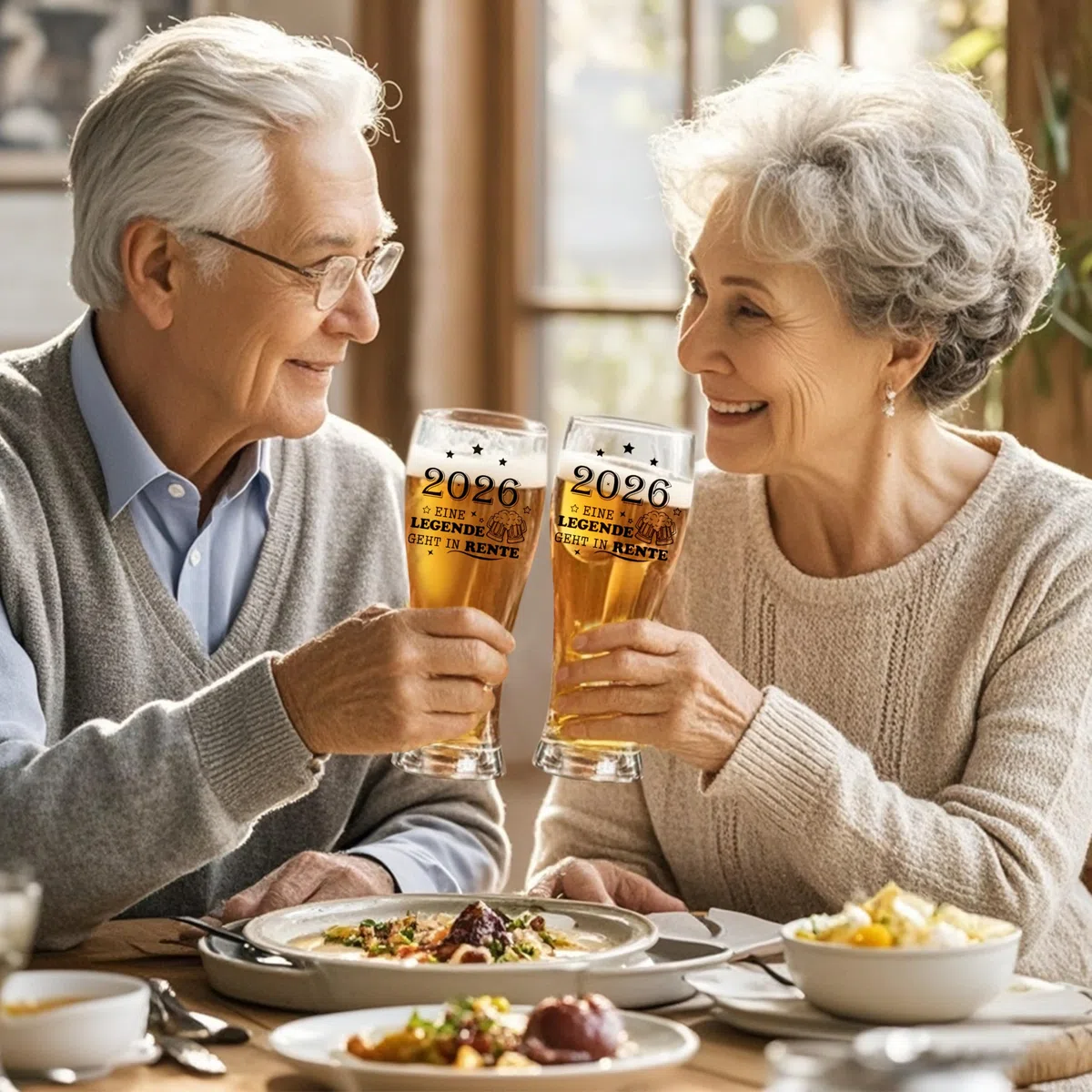 Bierglas Renteneintritt Geschenke für Frauen und Männer, 2026 Lustige Ruhestand Geschenke, Rentner Geschenk Mann Frau, Abschiedsgeschenk Kollegen, Rente Geschenk, Eine Legende Verlässt Gelände
