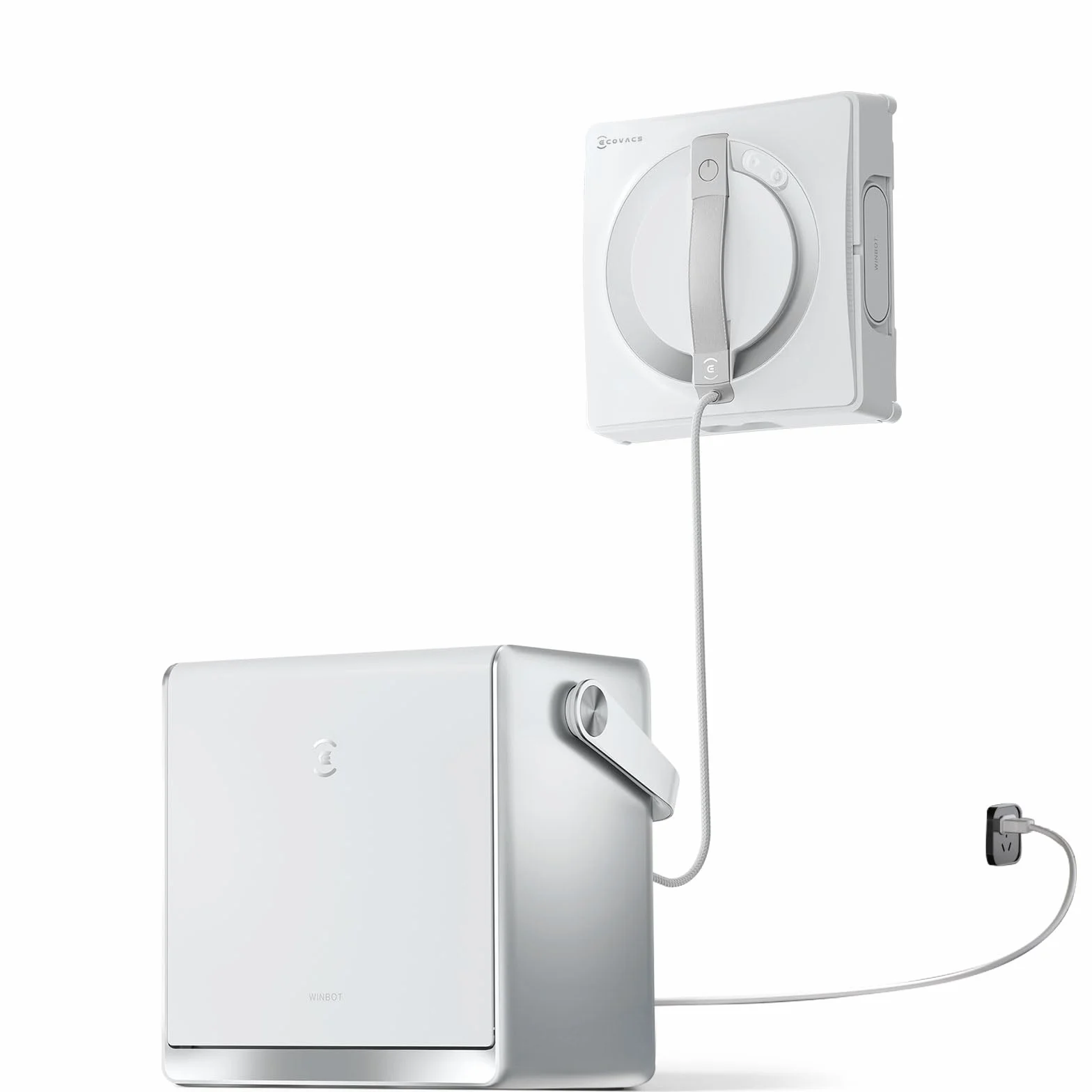 ECOVACS WINBOT ‎W2 PRO Omni Fensterputzroboter mit 6-in-1 Multifunktionsstation, Aufladen im Betrieb, 3-Düsen-Sprühkopf, 12-Stufen-Schutz, Win-SLAM 4.0 Pfadplanung, Weiß