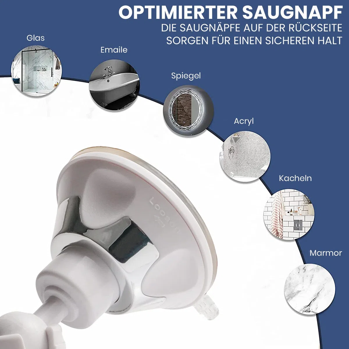 Mirrorvana Antibeschlag Duschspiegel mit Saugnapf, Bruchsicherer Rasierspiegel für die Dusche, Beschlagfreier Badspiegel, Unzerbrechlicher Rasierhelfer 16x16 cm