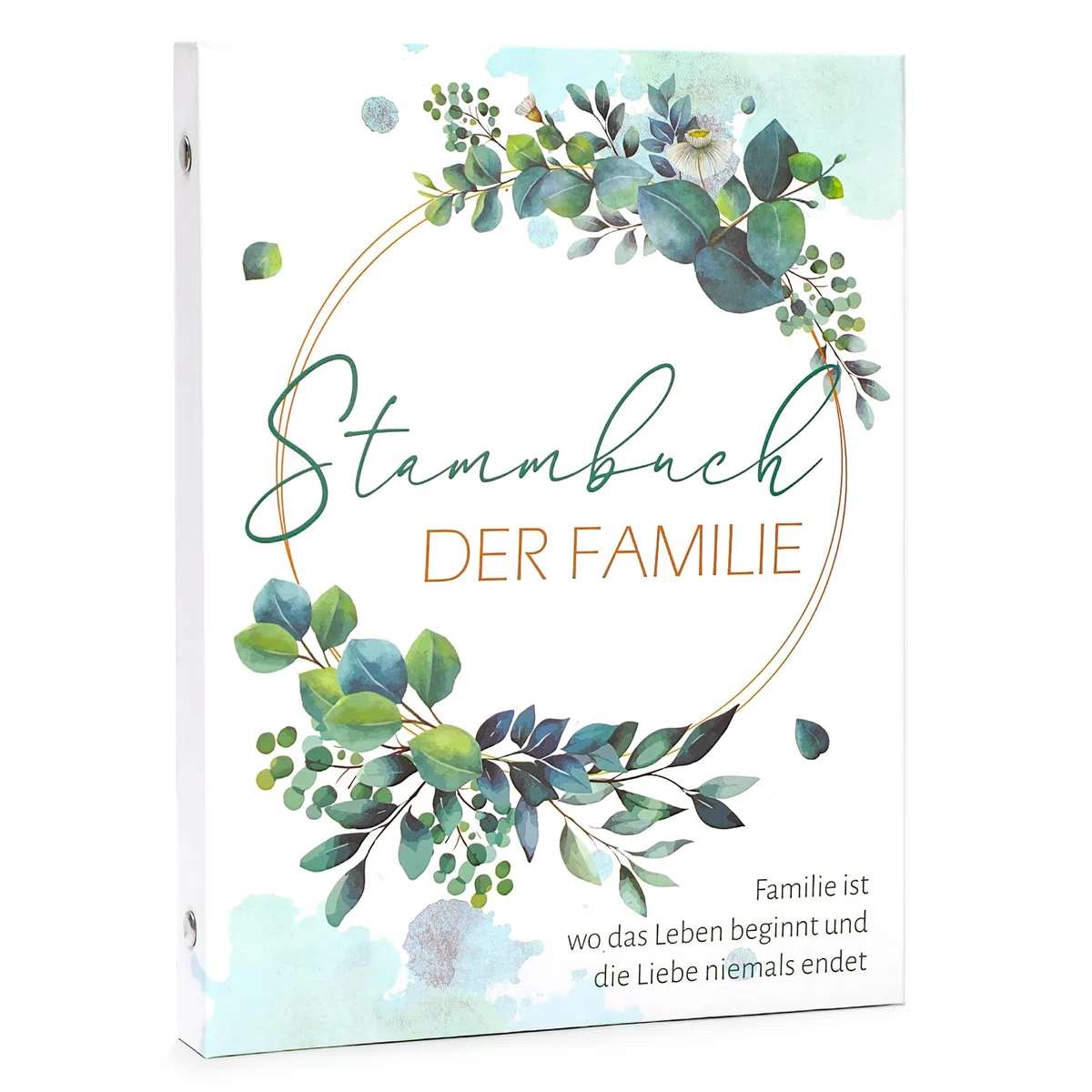 HOWAF Stammbuch Hochzeit, Modernes Familienstammbuch Stammbuch A5 inkl Standesamt Hochzeit mit 10 Klarsichthüllen - Hardcover 17x22.5 cm - Greenery Eukalyptus