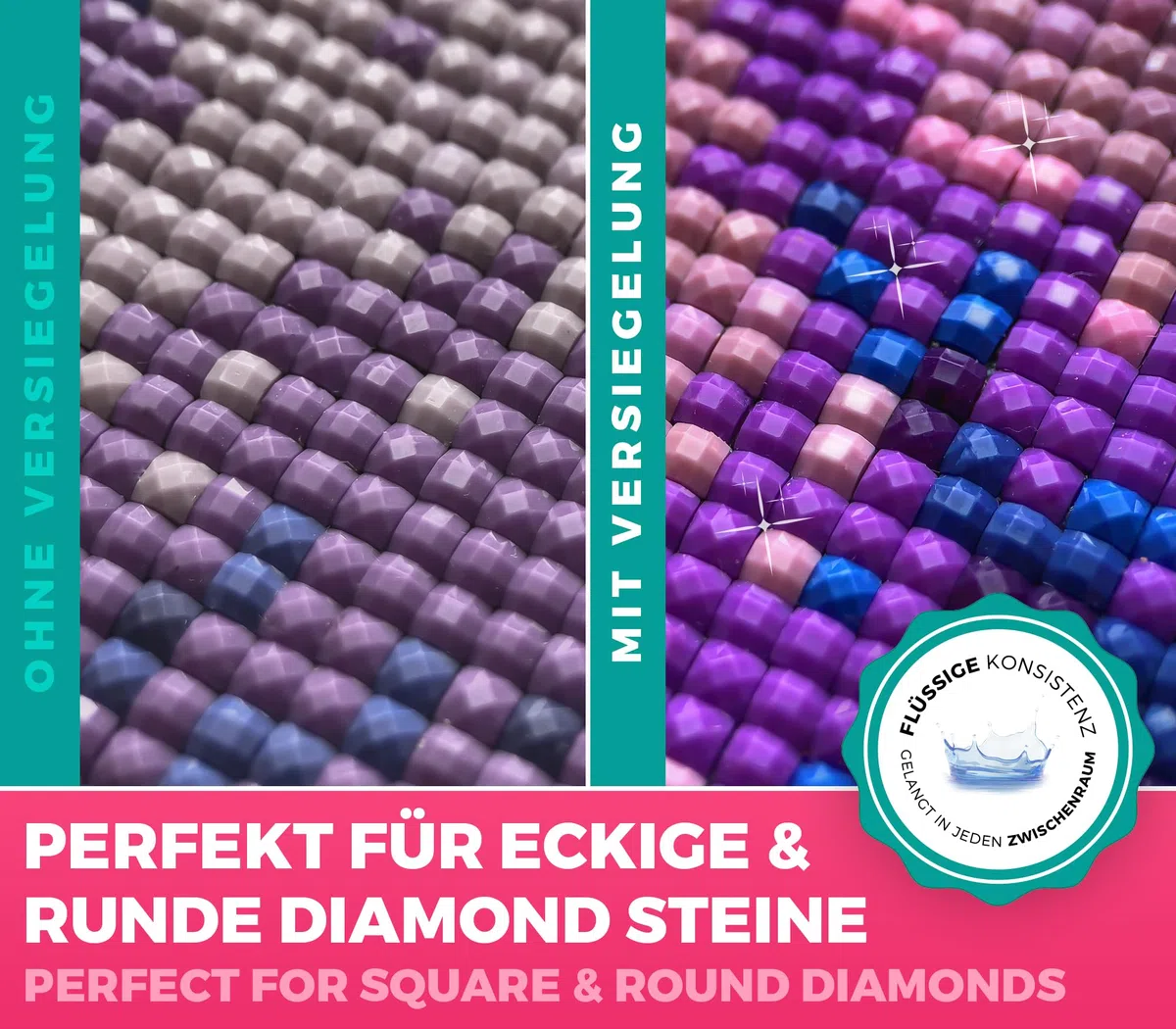 Diamond Painting Finish 2X 500ml - Transparente Diamant Painting Versiegelung für bis zu 32 Bilder (50x50cm)