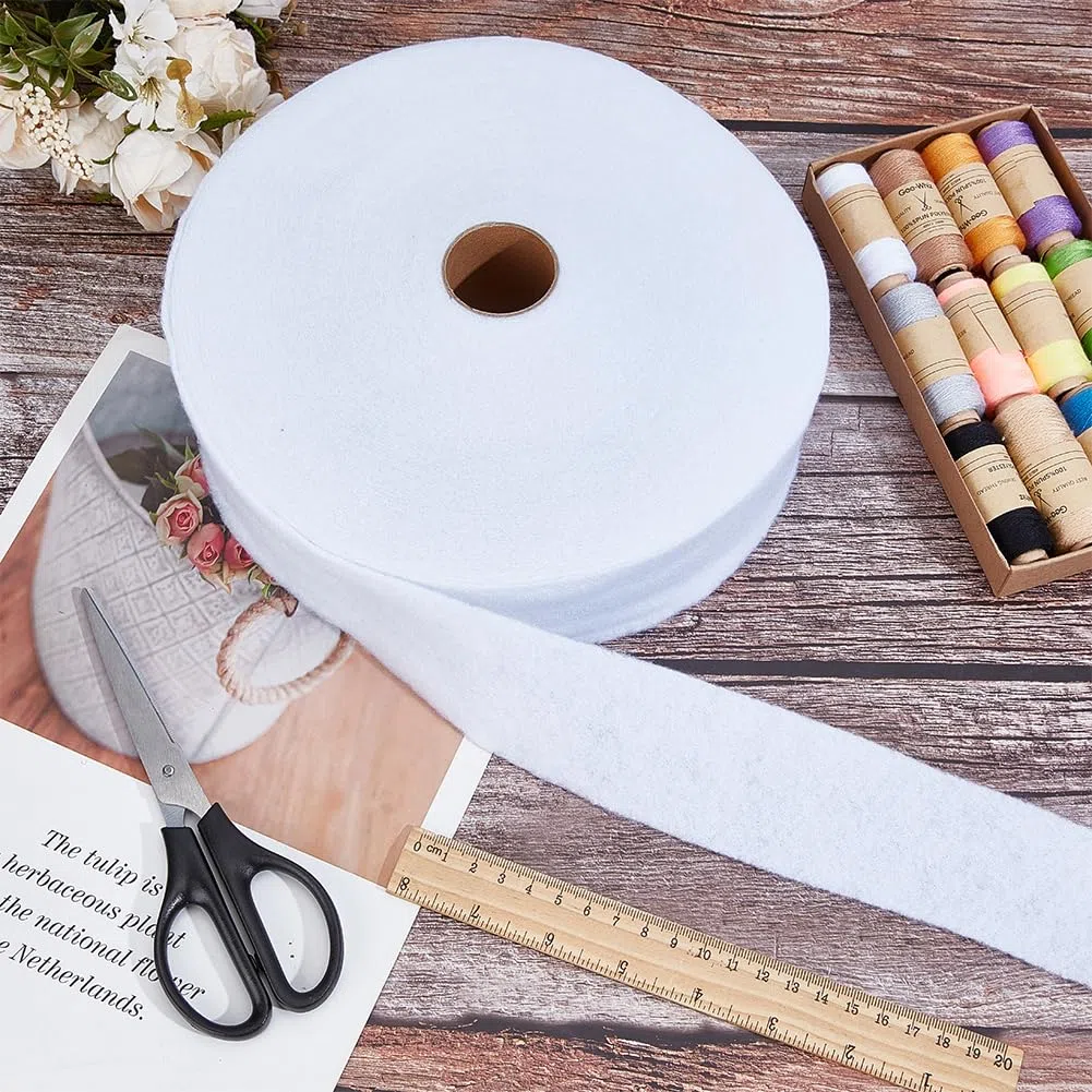craspire 2 Rolle Jelly Roll Batting Strip Jellyroll Teppichstoffstreifen 2,2 Zoll x 36 Yard Weißer Polsterstoff Gestanzter Quiltstreifen Aus Baumwollmischung Für Geflochtene Überwürfe Quilts Nadel