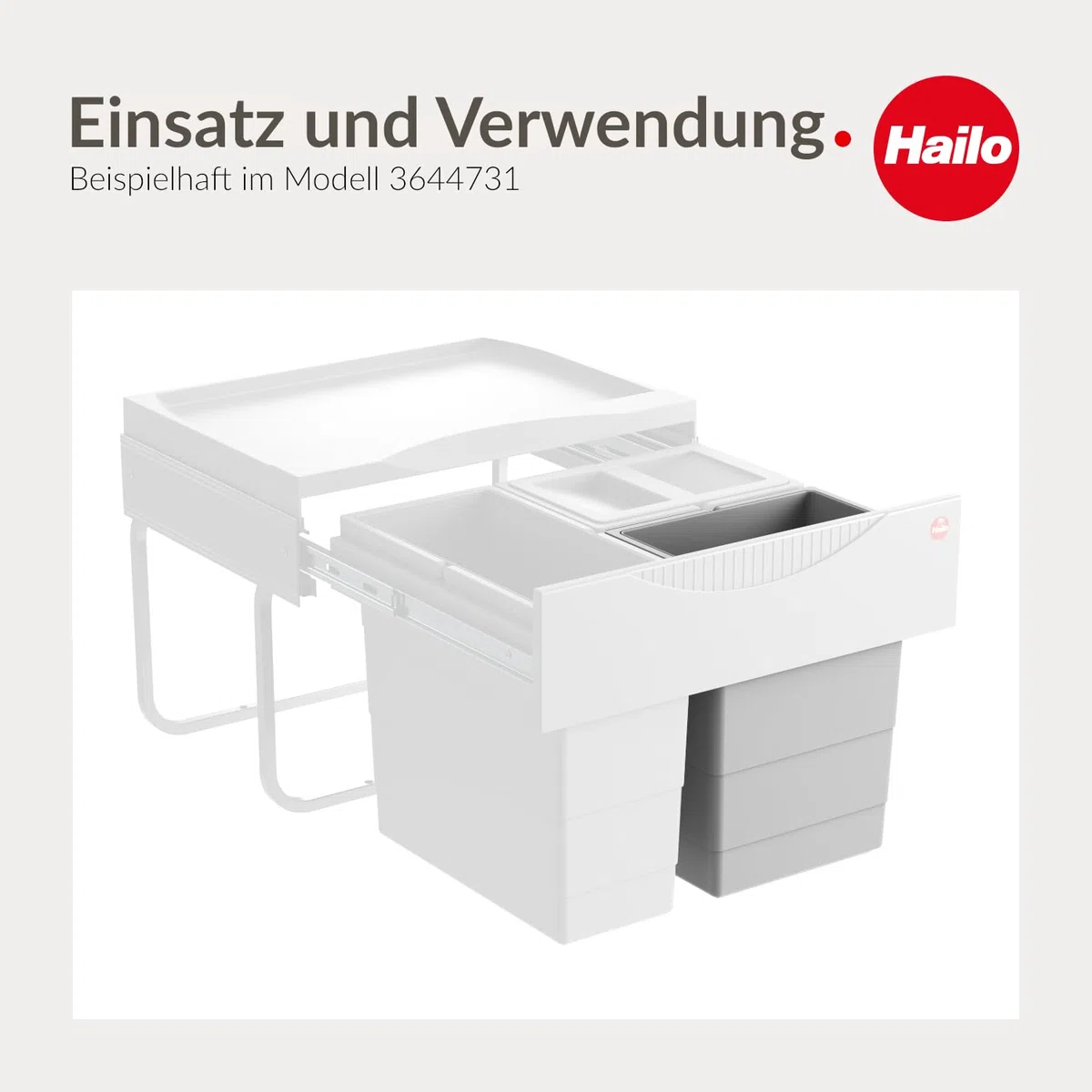 Hailo Inneneimer 8 Liter signalgrau - 1075959
