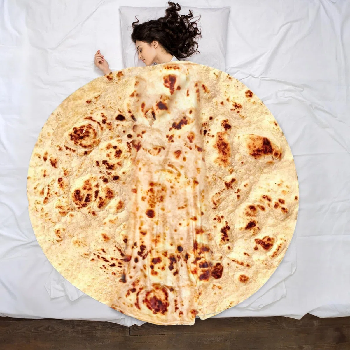 ZoneYan Burrito Tortilla Decke, Burrito Decke 180cm, Tortilla Deck-e aus Flanell, Burrit-o Blanket für Familie Lustige (Gelb, 180cm)