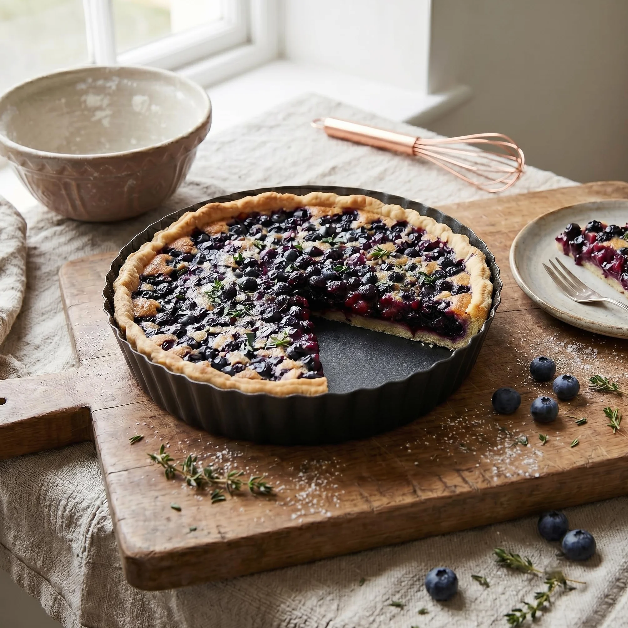 MGE - Extra Hohe Quicheform 28 cm - Tarteform mit Hebeboden aus Karbonstahl - Backform Rund - Tarteform - Quiche Formen mit Hebeboden Antihaftbeschichtung - Obstbodenform - Kuchenform - 28 cm