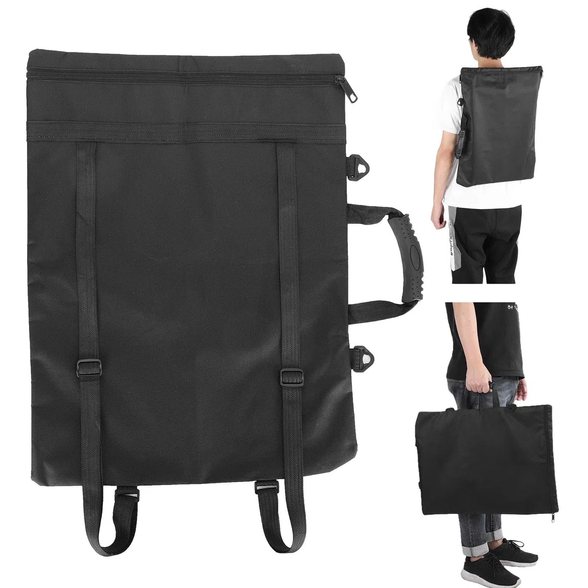 Zerodis Art Portfolio Case, A3 wasserdichtes Malbrett Rucksack Tasche Tragbare Kunst Tragetasche für Studenten und professionelle Künstler(Schwarz)