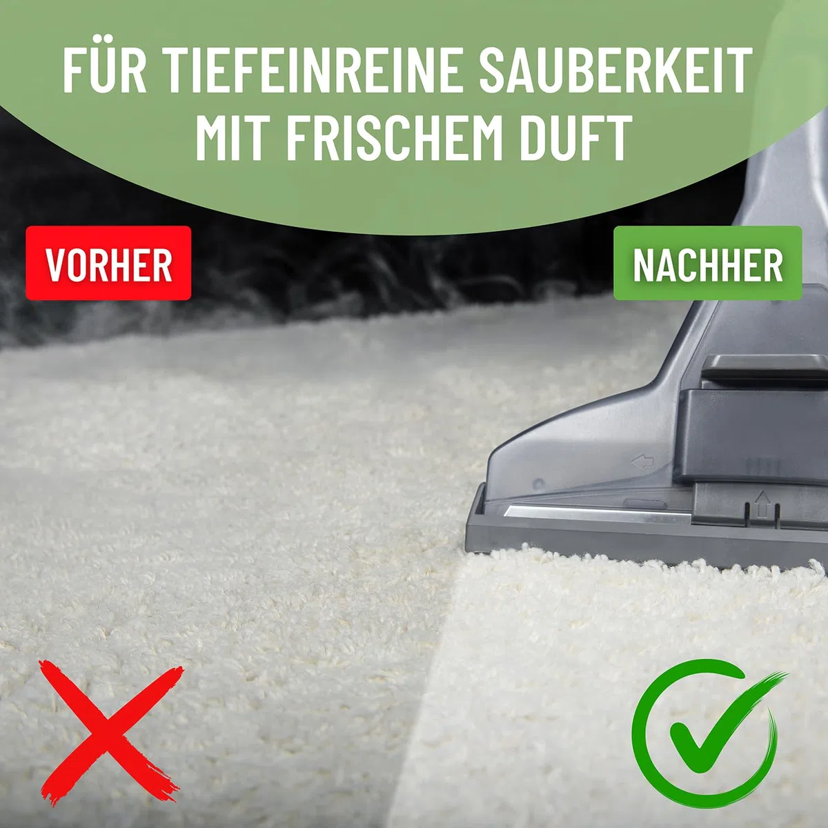 Waschsauger Teppichreiniger & Polsterreiniger Konzentrat – 1L Fleckenentferner Reinigungsmittel für Teppich, Sofa, Autositze – Anwendung im Nasssauger & Handreinigung – Ohne Bleichmittel