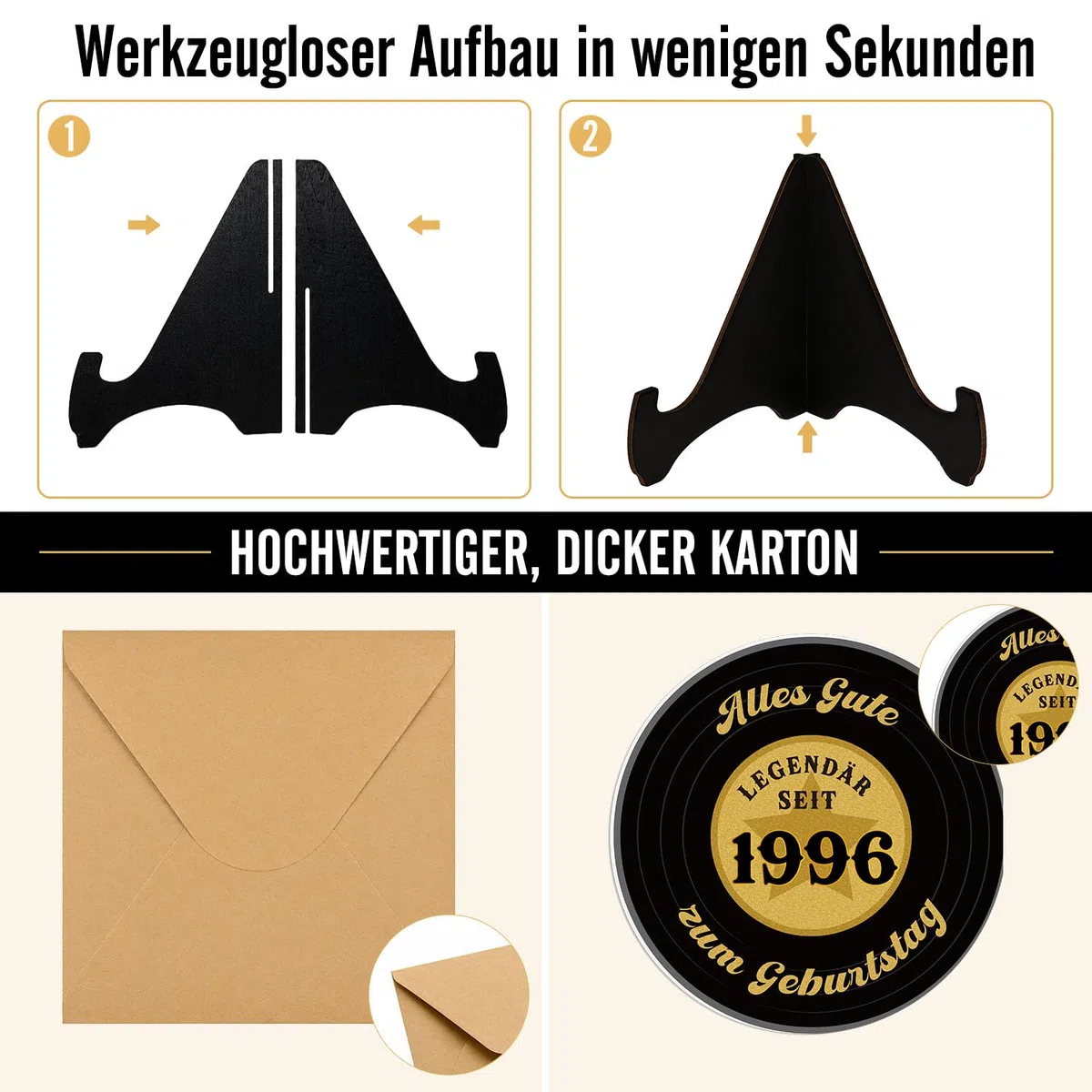 WenmthG Back in 1976 Schallplatten Deko – Vinyl Geburtstag Deko für Männer & Frauen, Geburtstagsgästebuch mit Karte, Retro 50. Geburtstag Geschenk & Partydeko