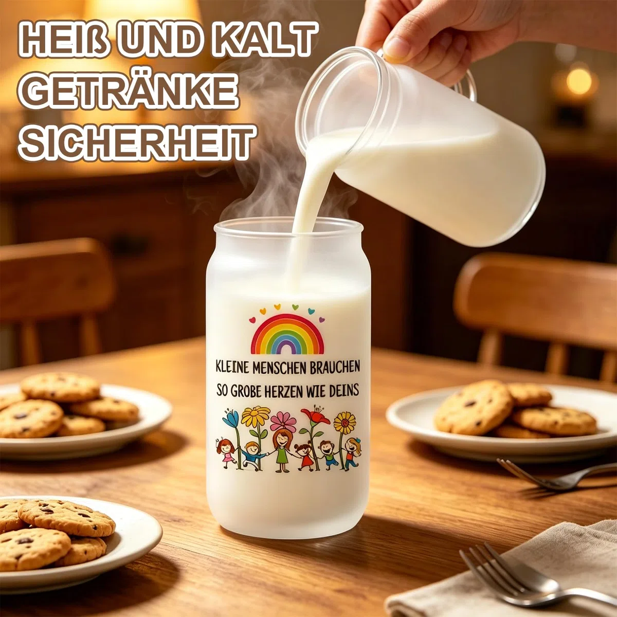 AHEJIOO Abschiedsgeschenk Erzieherin, Abschiedsgeschenk Lehrerin Grundschule, Dankeschön Geschenke, 500ml Trinkglas Mit Bambusdeckel Strohhalm Bürste Für Kita Schule Abschied Danke