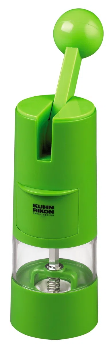 KUHN RIKON Salzmühle & Pfeffermühle Ratchet Grinder, Gewürzmühle manuell, grün, verstellbares Keramikmahlwerk