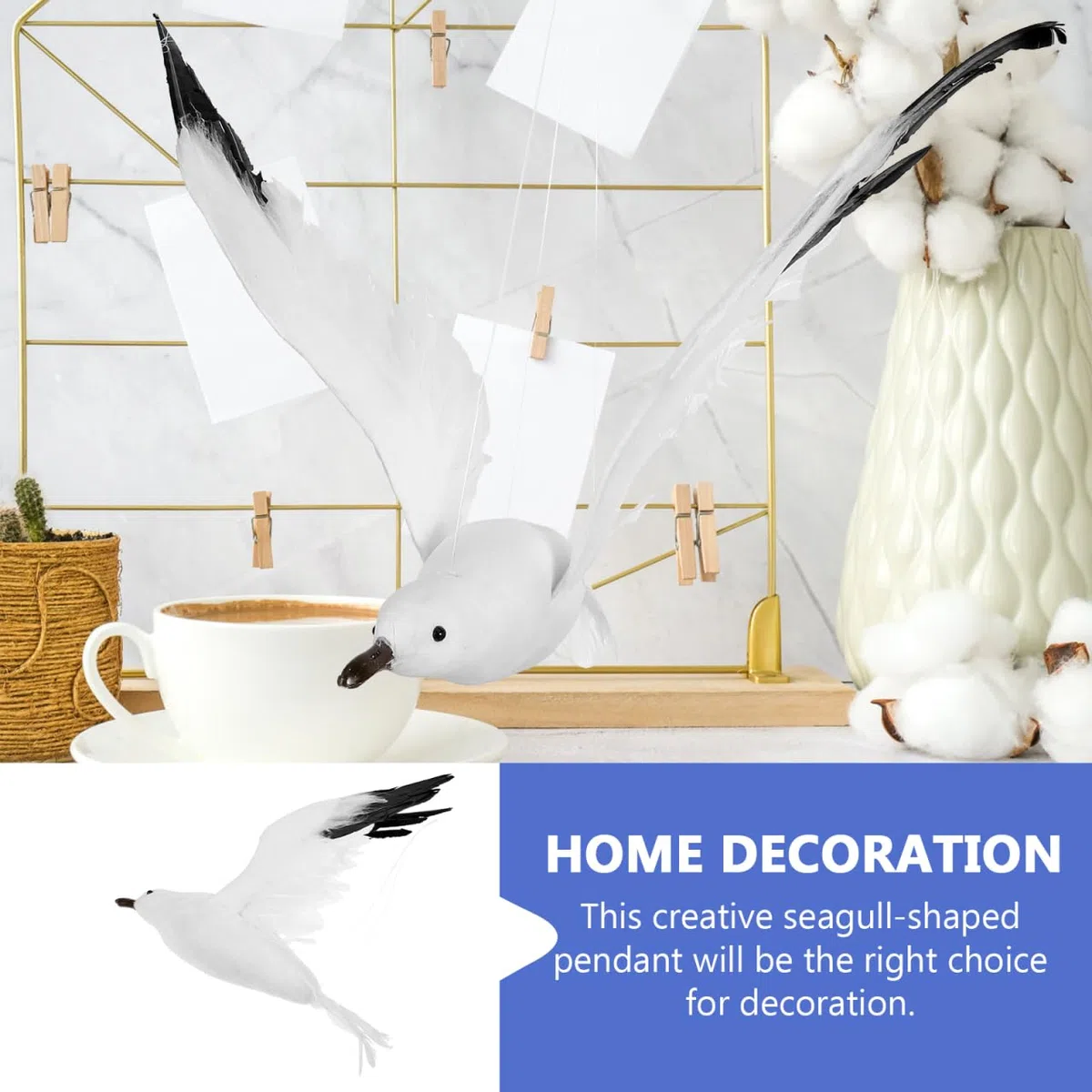 GARVALON 1stk Hängende Fliegender Vogel Möwe Deko Schaumstoff Vogel Modell Schaumstoff Weißer Vogelschmuck Taubenschreck Weihnachtsdeko FüR Garten Balkon Party Hochzeit Innen AußEn