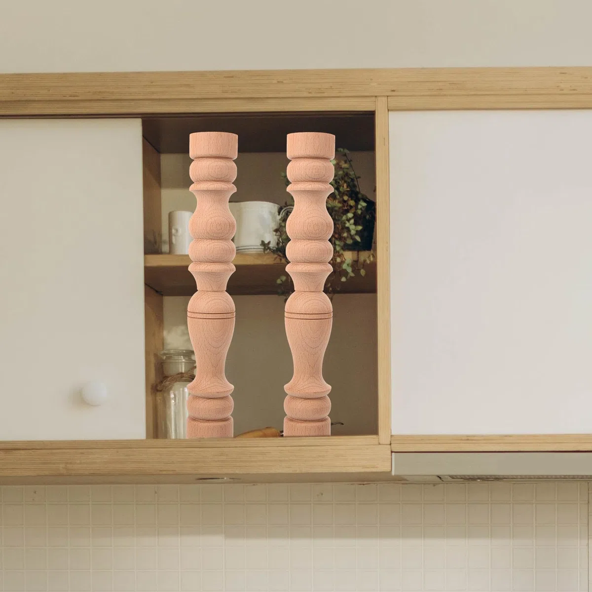 Beavorty Dekorative Holzsäule Deko mit Fein Gearbeiteter Holzschranksäule und Geschnitztem Pfosten Geeignet als Römische Säulenverstärkung für Schrank und Geländer