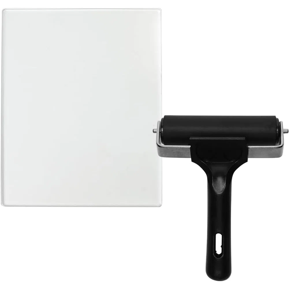 Wiederverwendbare Druckmaterialien - 2er-Pack für Gel-Druckplatte Set (5x7) mit 4 Walze für Gelplatte