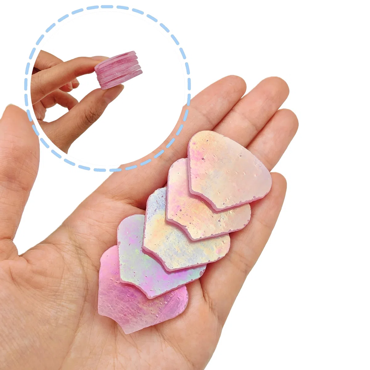 Glasblumen-Mosaikfliesen, 12 Stück Buntglas-Blumenmosaik-Stücke für Haus- und Gartendekoration, geeignet für DIY-Handwerke und Kunstprojekte. (Schillerndes Rosa)