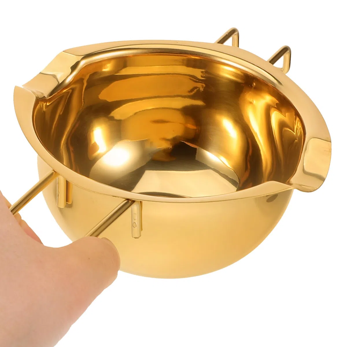 Schokoladenschmelzschale aus Edelstahl 400ml Gold Wasserbad Topf zum Schmelzen von Schokolade und Butter Geeignet für Kleinere Töpfe und Pfannen in Küche
