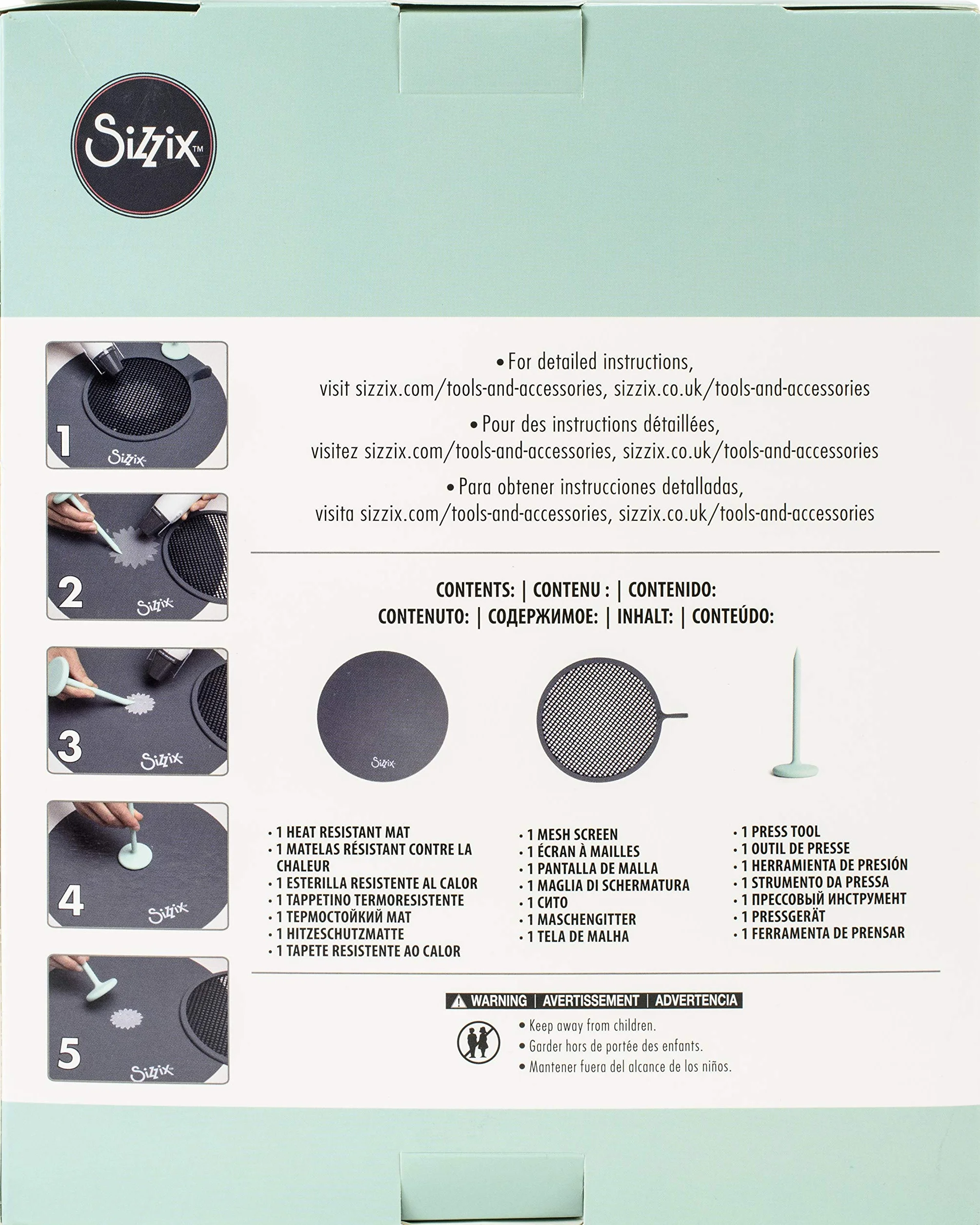 Sizzix Schrumpfplastik-Zubehör - Wärmebeständige Matte, Presswerkzeug, Maschenauflage - Kompatibel mit dem Sizzix Heißluftgerät