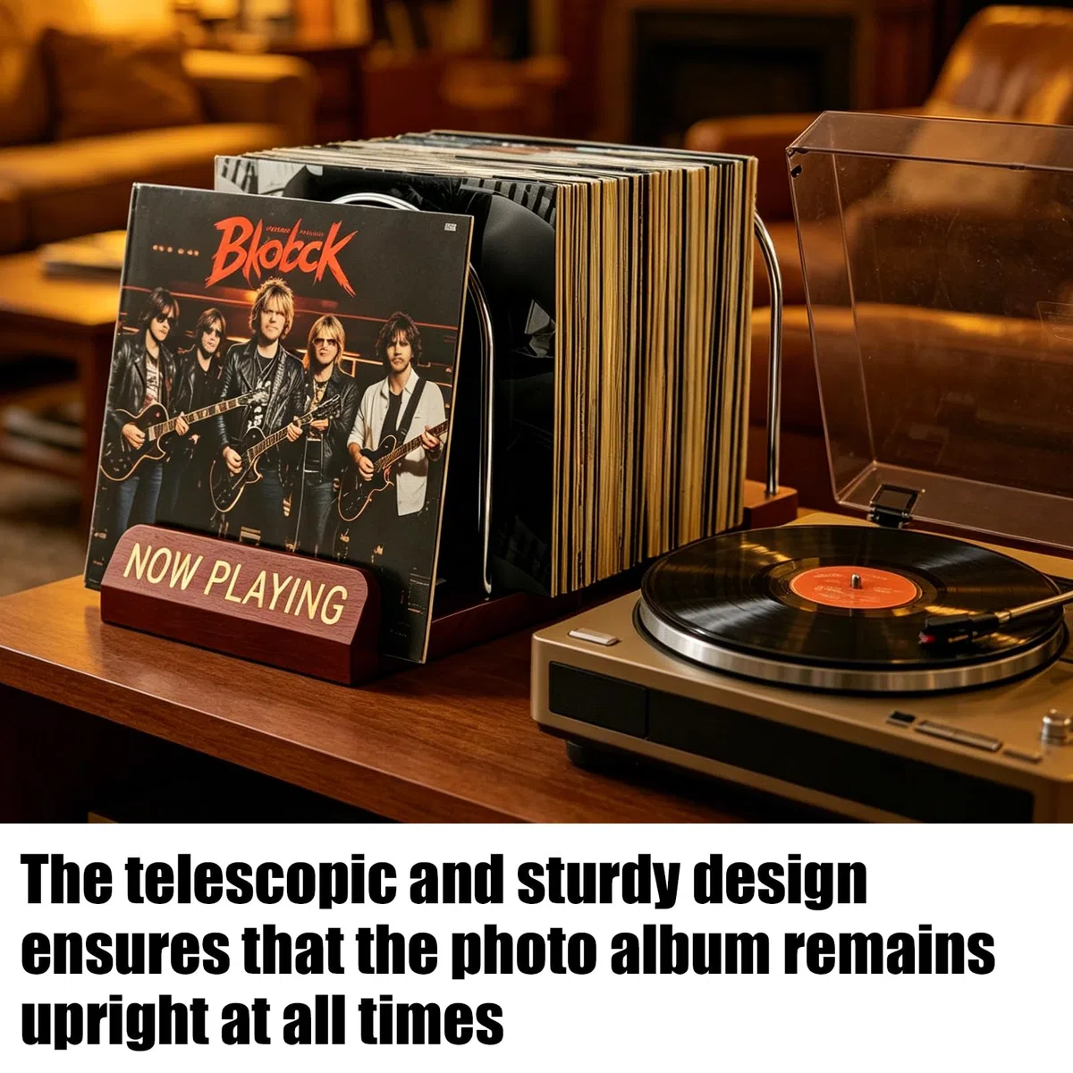 BORDEAG Schallplatten Aufbewahrung, Schallplattenständer 30-70 Lps, 1 Etage Vinyl-Schallplattenständer, Schallplatten Regal Mit Verstellbarer Trennwand Für Alben, Zeitschriften, Regal, Organizer
