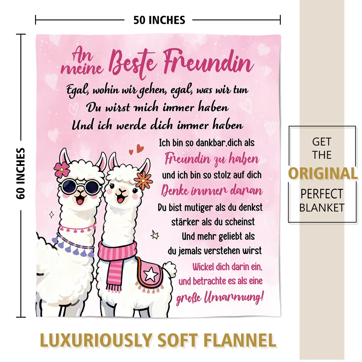 SteadStyle Beste Freundin Geschenke, Freundin Kuscheldecke, Geburtstagsgeschenk für Freundin, Valentinstag Muttertagsgeschenke für Frauen Schwestern Freundin 150x130 cm