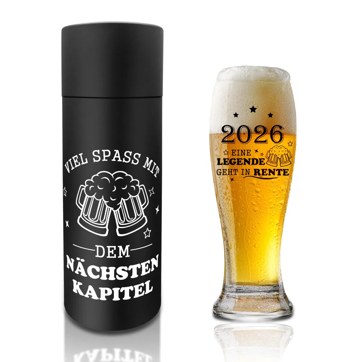 Bierglas Renteneintritt Geschenke für Frauen und Männer, 2026 Lustige Ruhestand Geschenke, Rentner Geschenk Mann Frau, Abschiedsgeschenk Kollegen, Rente Geschenk, Eine Legende Verlässt Gelände