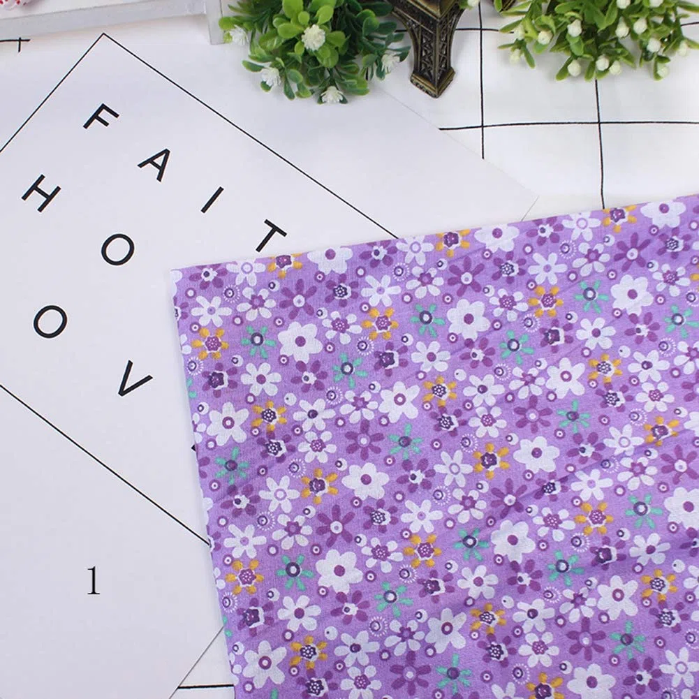 7 Stück 50 X 50 Cm Baumwollstoff Zum Selbermachen, Verschiedene Quadrate, Vorgeschnittenes Bettwäsche-Set, Viertelbündel (PURPLE)