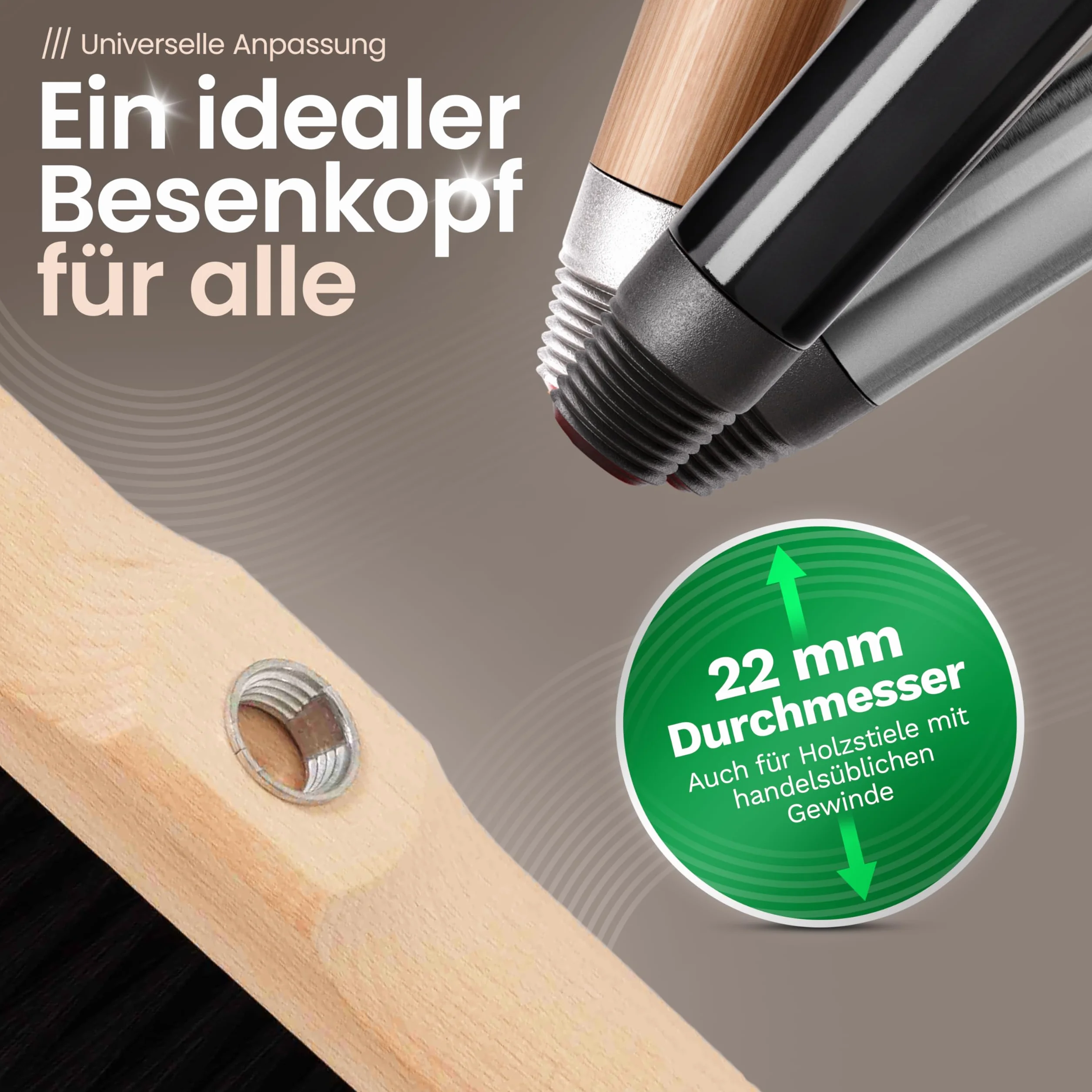 Novaliv Zimmerbesen mit Stiel stabil ECHTES ROSSHAAR Besen weiche Borsten Schrankbesen 4 TLG Steckstiel Gemischter Rosshaarbesen Besen für Laminat und Parkett Rosshaarbesen Naturborsten Stubenbesen
