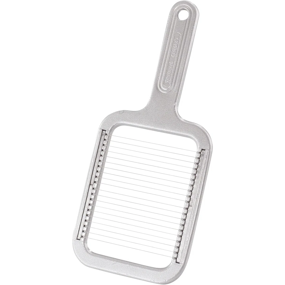 Westmark Pellkartoffel- und Mozzarella-Schneider, Retro-Verpackung, Aluminium/Rostfreier Edelstahl, Rondex, Grau, 6080RT60, 25.8 x 11.4 x 1.2 cm
