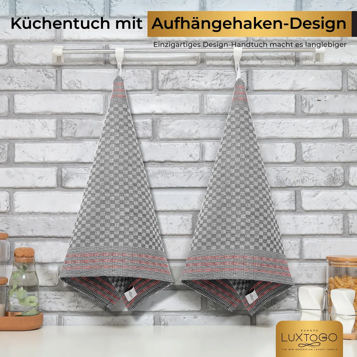 Geschirrtücher Baumwolle Set, 100% Baumwolle Küchentücher, Ringgesponnene Extra Dicker 300 g/m² Geschirrhandtücher 50 x 70 cm Küchenhandtücher & Teetücher für Küche.(5 STK)