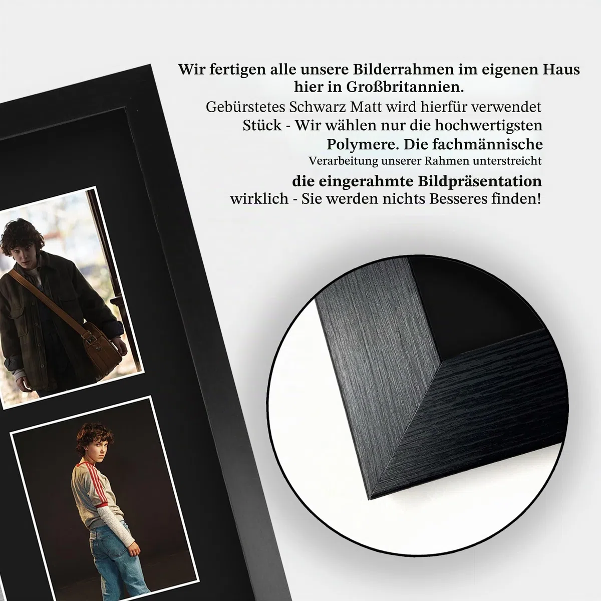 HWC Trading Millie Bobby Brown Strange Hawkins Thing Eleven Geschenke Geducktes Signiertes Autogramm Fotodisplay Montagedisplay für Fans von Fernsehshows - A3 Gerahmt