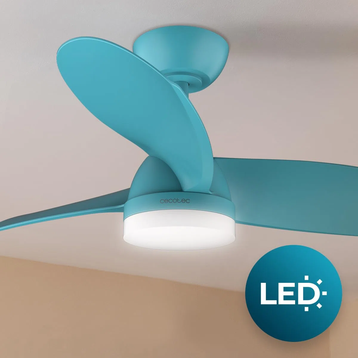 Cecotec - Deckenventilatoren mit Licht EnergySilence Aero 3050 Sky, 35 W DC -Motor, Durchmesser 36 Zoll mit LED -Licht, Fernbedienung, Timer, 6 Geschwindigkeiten und 3 Klingen