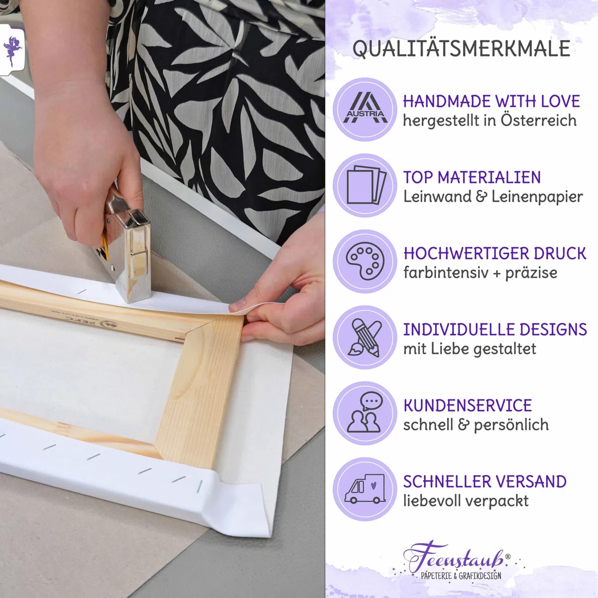 FEENSTAUB Hochzeitsbaum personalisiert, Gästebuch Alternative Hochzeit, Fingerabdruck Hochzeit, Weddingtree, Leinwand Gästebuch, Hochzeitsbaum Fingerabdruck, Baum auf Leinwand oder Papier