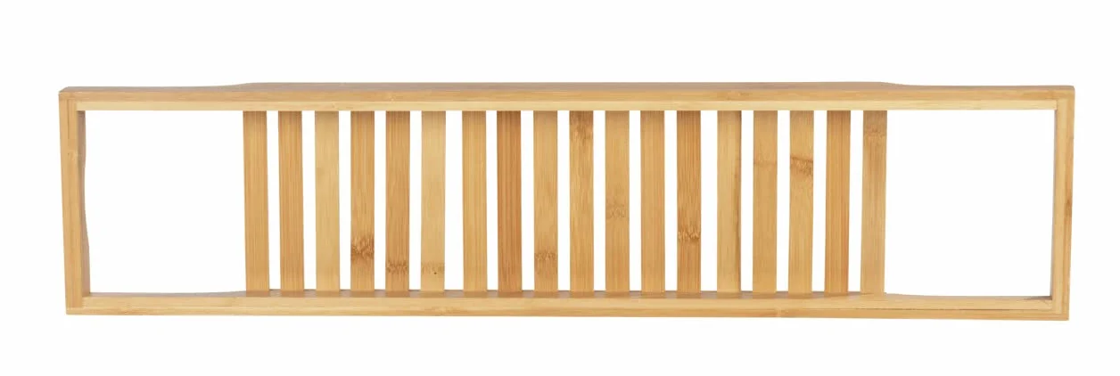 WENKO Badewannentablett Bambusa aus hochwertigem Bambus mit praktischer Ablagemöglichkeit für Badutensilien, geräumiger Wannenaufsatz, nachhaltige Badewannenauflage, 70 x 4,5 x 16 cm, Natur