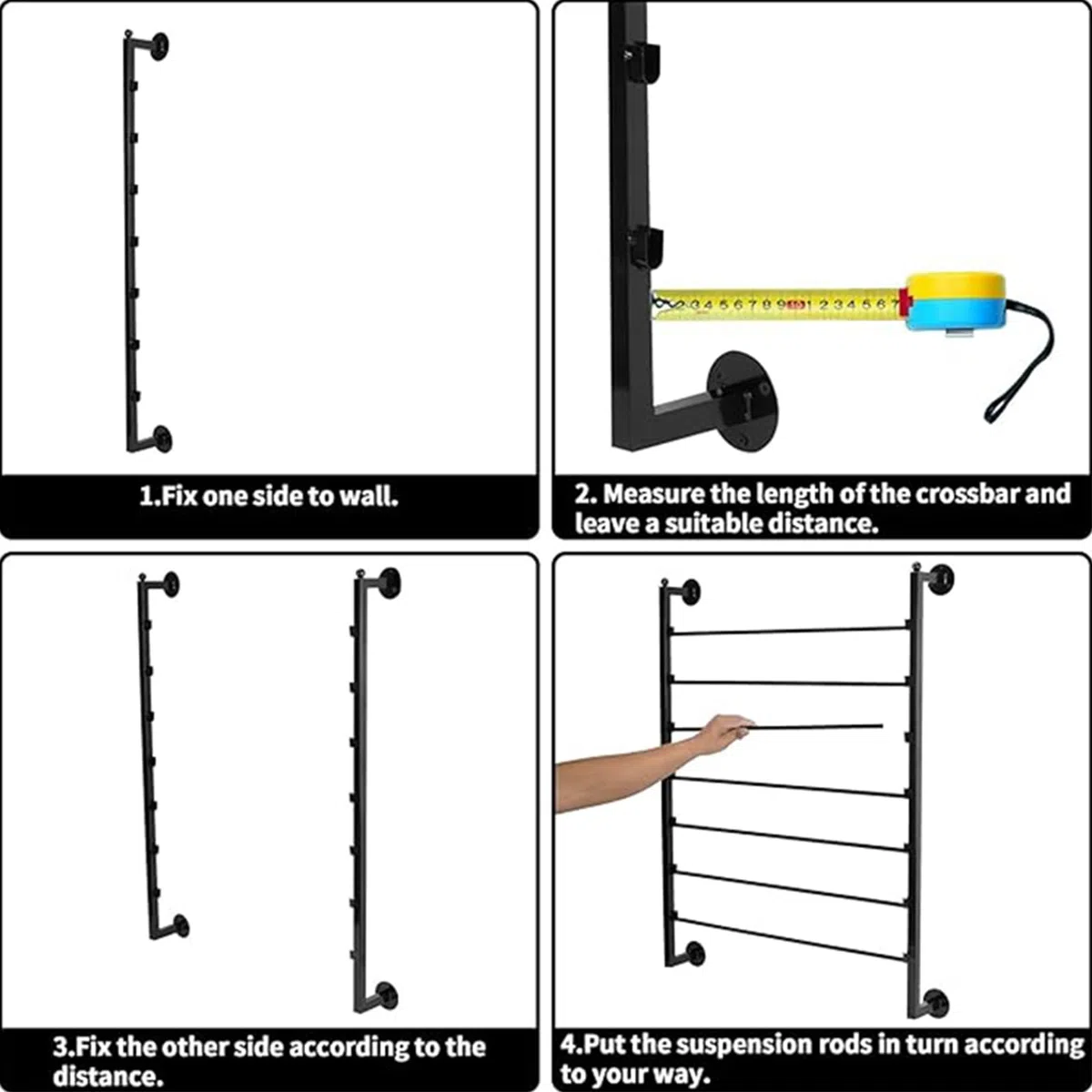 7-stufiger Eisen Schleifenband Halter Wandmontiertes Farbbandregal für Schlafzimmer & Bänder, Bastelräume und Konditoreien, tragbares Metallspulenregal Geschenkpapierhalter für Blumenladen