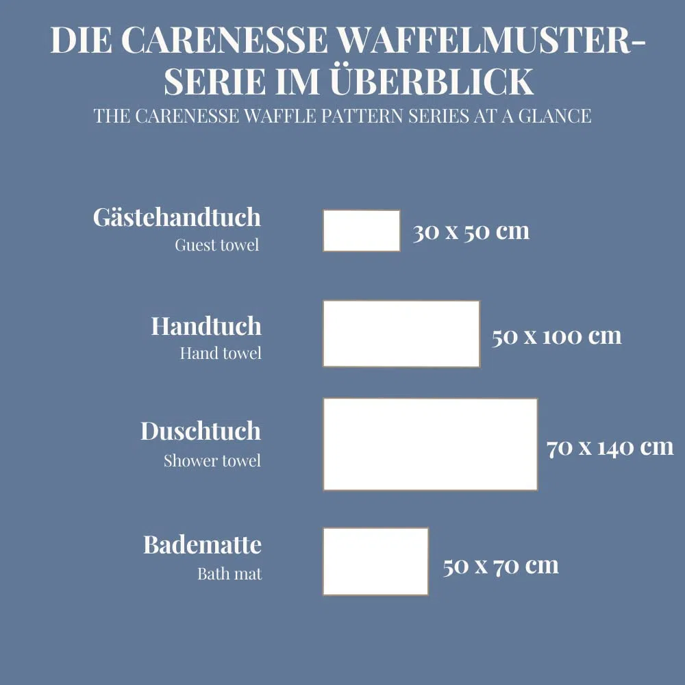 Carenesse Badvorleger 2er Set 50 x 70 cm weiß I Saugstarke Badematte aus Baumwolle: Premium Hotelqualität Öko-Tex 100 I Waffelmuster & Bordüre I Duschvorleger dick & fusselfrei