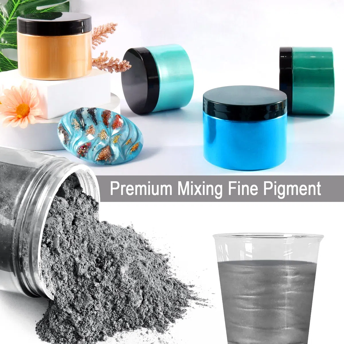Ceya Glimmerpulver, 150 g Grauer Perlglanz-Effekt, Farbstoff-Pigmentpulver für Epoxidharz, Becher, Schleim-Badekugel, Seifenfarbe, Schleim, Kerzenherstellung, Harzhandwerk, Farbe, Schmuck, Nagellack