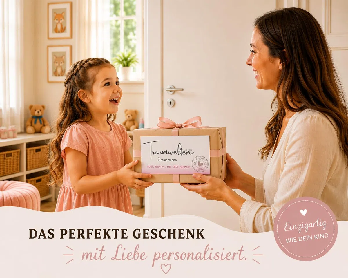 Traumwelten-Zimmermann Holzbuchstaben Kinderzimmertür – Personalisierter Name aus Holz für Tür & Wand – Babyzimmer Wanddeko – Geschenk zur Geburt, Taufe & Geburtstag