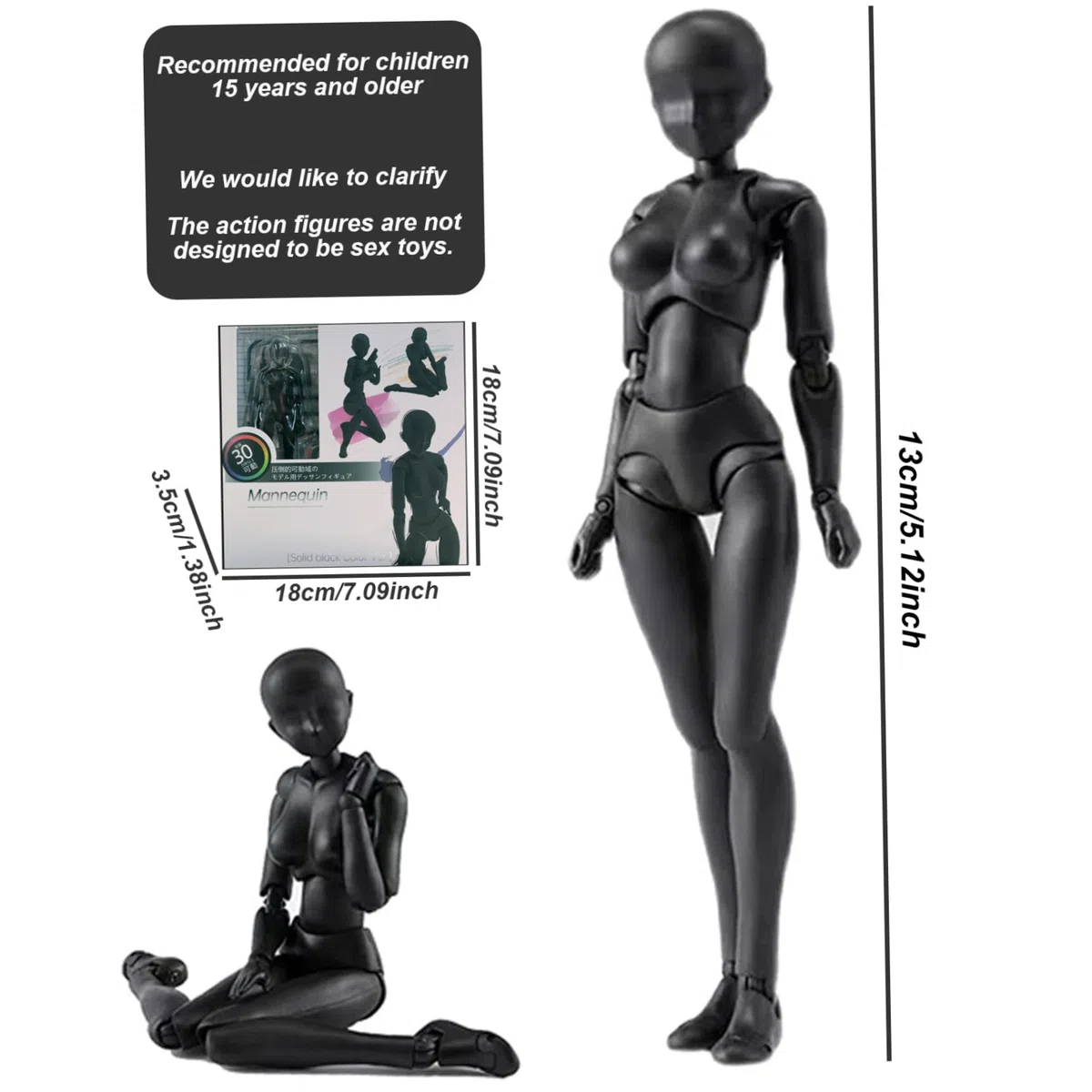 Zeichenschaufensterpuppe, Zeichenschaufensterpuppe, simulierte bewegliche Puppe, PVC, DIY, bewegliche Figur, Modell, Modell zum Skizzieren, Malen, Künstler, weiblich, Figur für den täglichen Gebrauch