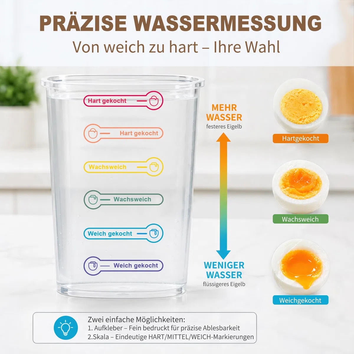 Macook Eierkocher für 1-7 Eier, Eierkocher Testsieger, Egg Cooker Computergesteuerte Kontrolle, Egg Boiler mit LED Touchscreen, BPA-frei, 350W, Gelb [Energieklasse A+++]