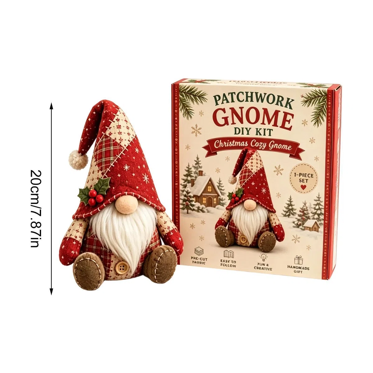 Generisch Wichtel-DIY-Stoffset, Stofftier-Näh-, handgefertigtes Wohndekor-Geschenk für Bastelliebhaber, Jugendliche und Erwachsene