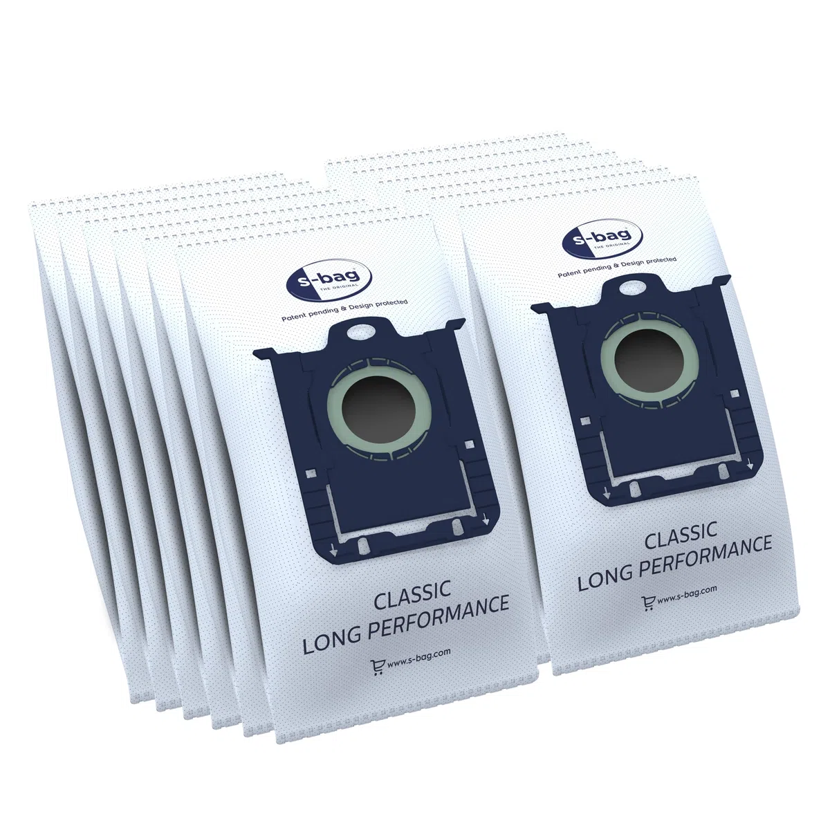 AEG GR201SM s-bag Staubbeutel Classic Long Performance MegaPack, 12 Synthetik Staubsaugerbeutel für dauerhaft hohe Saugleistung, optimale Filtration, Hygieneverschluss, 60% mehr Saugkraft, weiß