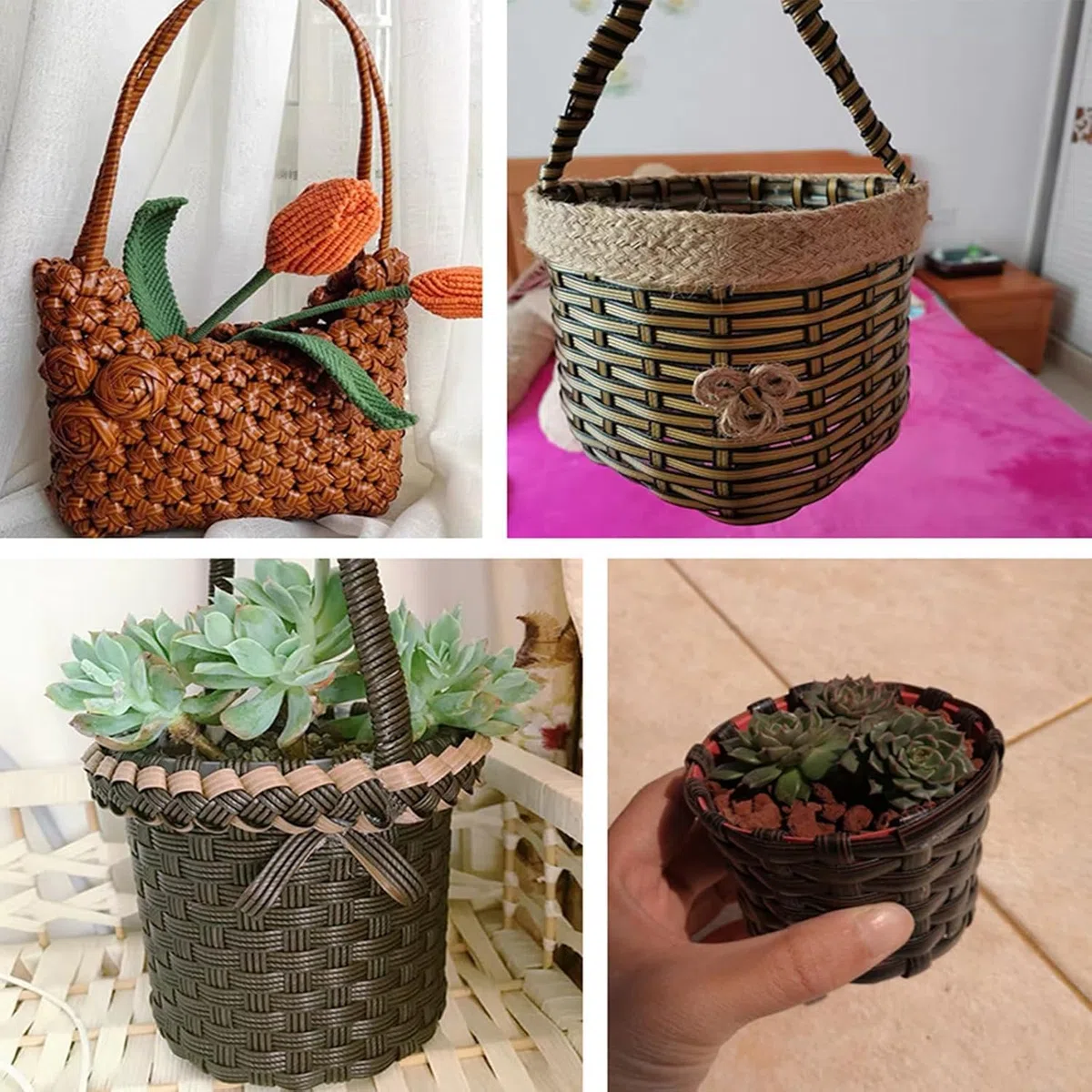 Rattan-Reparatursets für Rattanmöbel, Rattan-Gartenmöbel-Zubehör, Rattan-Stühle, Rattan-Gartenstühle, Poly-Rattan-Kunststoff, Poly-Rattan-Reparatur,(A,65m)