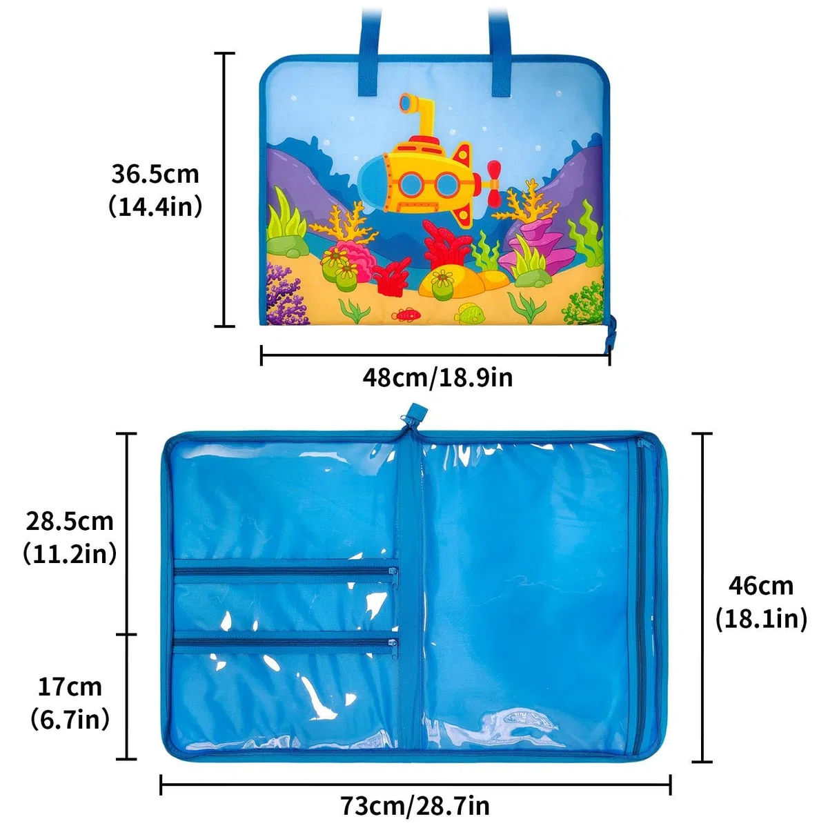 Kunsttasche, Aufbewahrungstasche für Kunstwerke, Kinder Oxford Stoff mit Griffen, Beutel für Kunst Und Handwerk