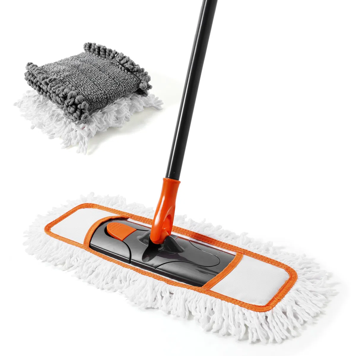 CLEANHOME Bodenwischer Set enthält 2 Dicke Strapazierfähige Ersatzkopf | Ein 141cm langer Teleskop-Wischmopp für die Bodenreinigung in Wohn-,Schlaf- und Küchenräumen sowie im Flur eignet
