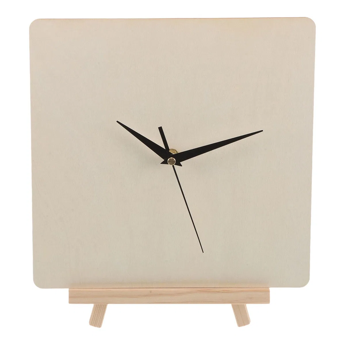 Gatuida 1 Set „Bastel dir Deine eigene Uhr“ – DIY-Zifferblatt aus Holz mit Zeigern/Uhrwerk und Ständer – 30 cm großes, unbehandeltes quadratisches Zifferblatt für Bastelarbeiten und Bemalung