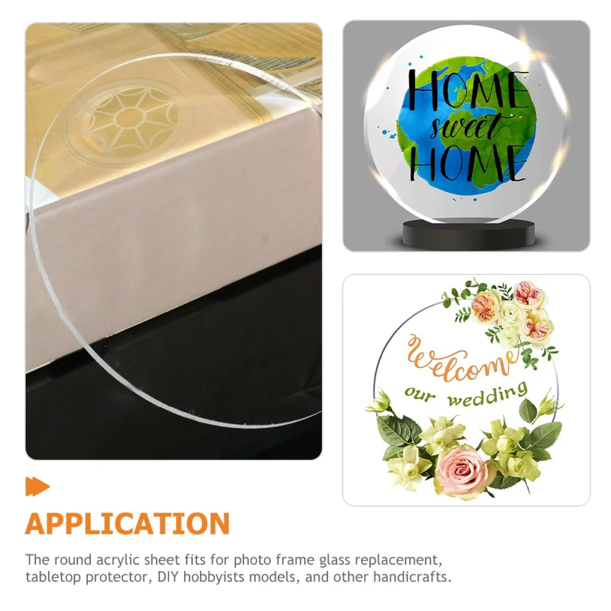 Acrylscheibe mit Glatten Kanten aus Acryl Transparent Runde als Tischschutzplatte für Bastelprojekte und Selbstgemacht Anwendungen