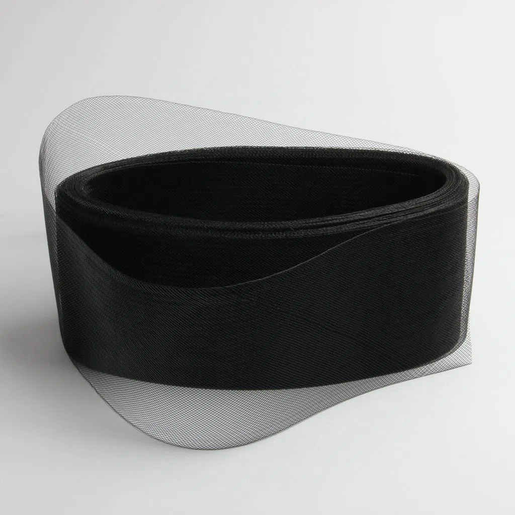 Fenteer Rosshaar Bordüre Trim Roßhaar Zopf Band für Brautkleider, Röcke, Haarteile,Schwarz, 10cm
