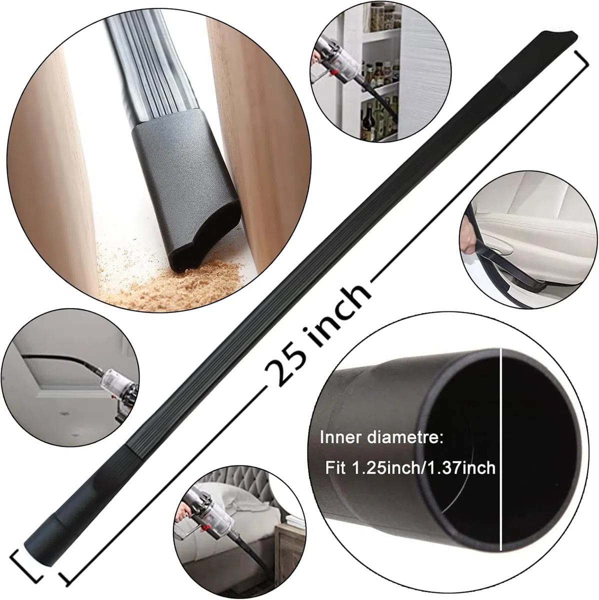 Staubsauger Aufsätze Staubsaugerdüse Staubsauger Aufsatz für Sauger mit 32mm und 35mm Durchmesser Staubsaugeradapter 62cmSchlauchadapter Werkstattstaubsauger Universal Vakuum Aufsätze Reinigungs-Set