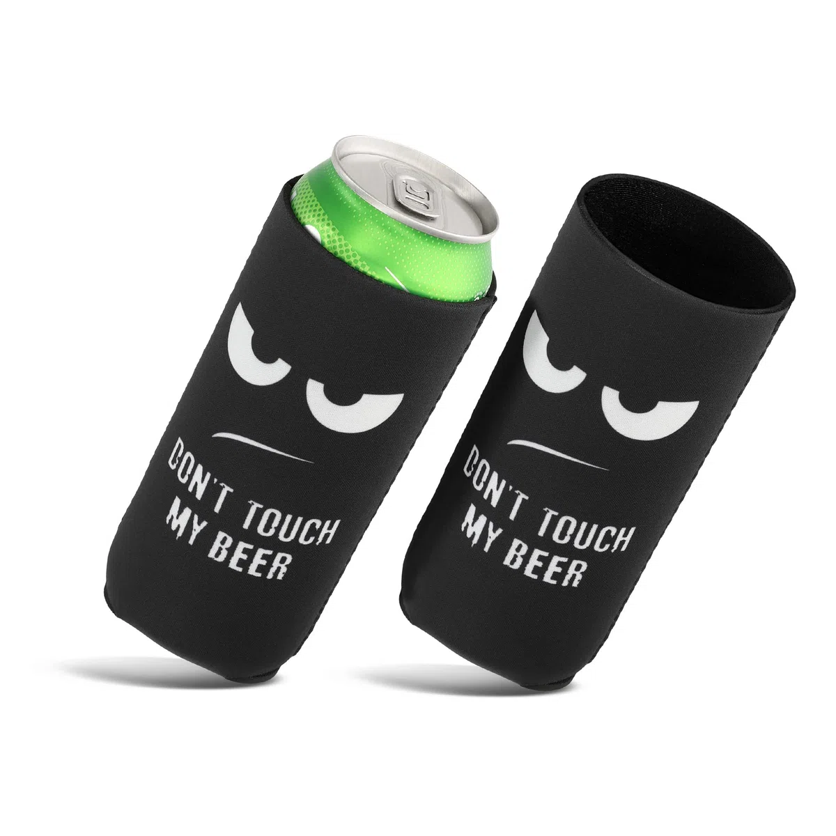 kwmobile 2X 500ml Can Dosenkühler - für Bierdosen und andere Getränkedosen - - Don't Touch My Beer Weiß Schwarz